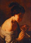 Jan lievens, A youth blowing on coals.